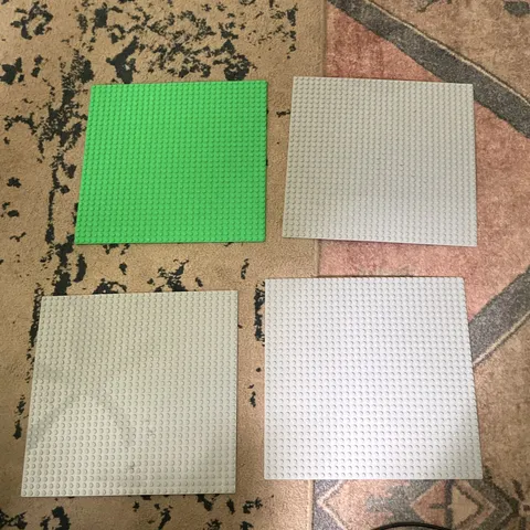 LEGO Bulk Lot 4 Baseplates Building Plates 3 Gray 1 Green Plastic Age 4+
