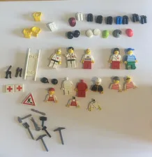 LEGO Vintage Town Minifigure Lot Fire Construction Ambulance City Figures