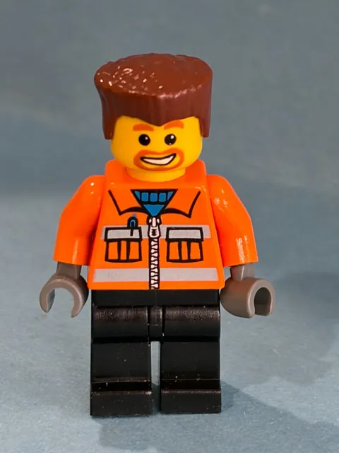 LEGO City Minifig cty0154 - Construction Worker - Light Scratches/No Cracks