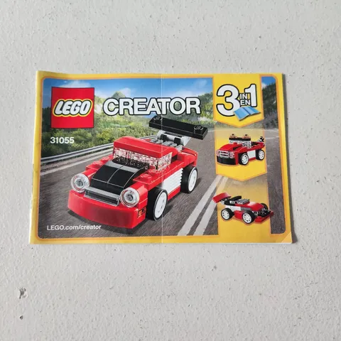 LEGO CREATOR 31055 Red Racer 3 in 1 Instruction Manual Only