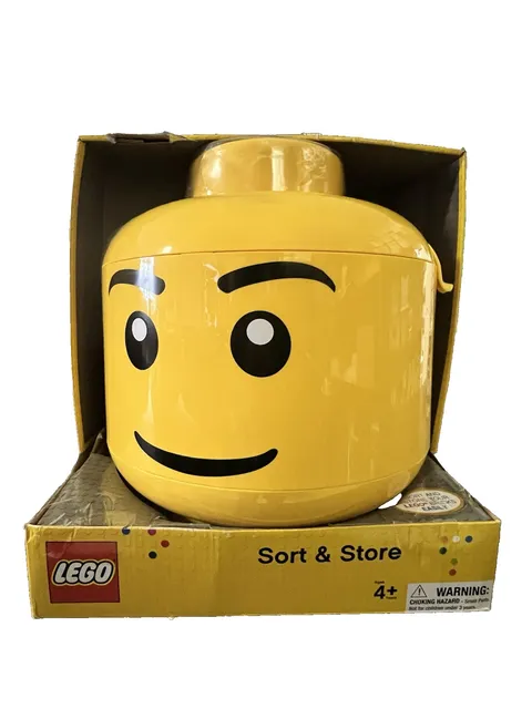 LEGO Sort & Store Large Yellow LEGO Head (KP001) Damaged Box