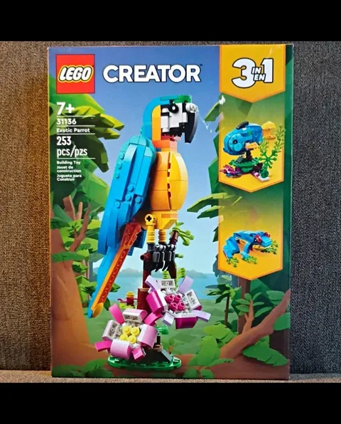 LEGO Creator 3in1 Exotic Parrot 31136 Box Set, 253 Pieces Ages 7+