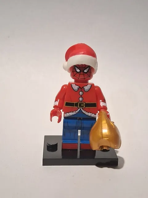 Spider man Lego Minifigure Chritmas,Santa With Stand Custom Holiday Serie New