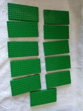 LEGO Green 8x16 Thick Base Brick 11 Pcs