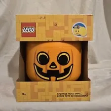 Lego Pumpkin Head Storage Bucket Brand New 