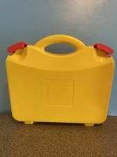 LEGO Yellow & Orange Plastic Carrying Case Storage Box With Dividers