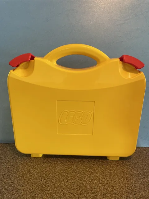 LEGO Yellow & Orange Plastic Carrying Case Storage Box With Dividers