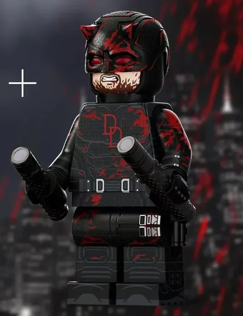 LEGO Marvel Jin Custom Daredevil Born Again Daredevil Black Suit Minifigure NEW