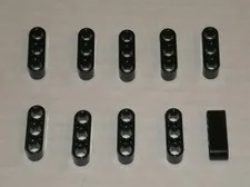 LEGO NEW Black Beam 3 (10x) 4142822 Brick 32523
