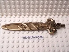 LEGO Knights Kingdom Large Figure Sword Flat Dark Gold Part 50626 Rascus Weapon