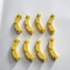 LEGO Parts 48092 (8pcs) Brick 4 x 4 Round Corner Yellow