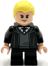 Lego New Harry Potter Minifigure Draco Malfoy Hogwarts Robe Black Tie Grin