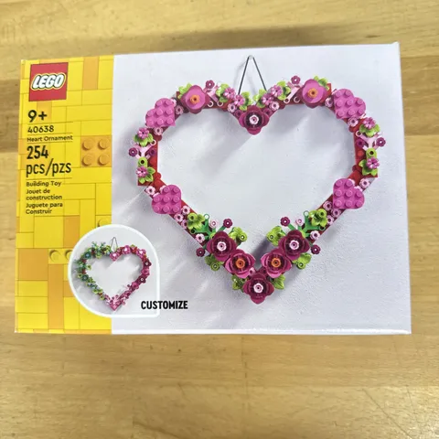 LEGO 40638 Heart Ornament 254pcs Flowers Pink Red Sealed Box - New -Customizable