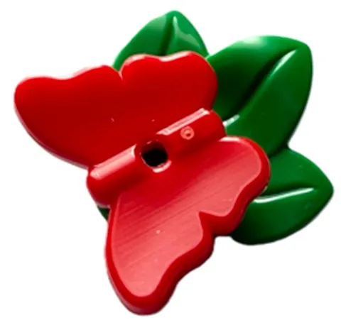 Lego NEW Red BUTTERFLY on Green LEAF Plant Garden Patch Parts D834