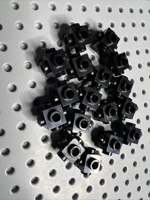 Lego Black Brick Modified 1 x 1 Studs on 4 Sides – Part# 4733 – 17 pcs – Used