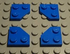 Lego Plate Corner 2x2 Blue 4 Pieces