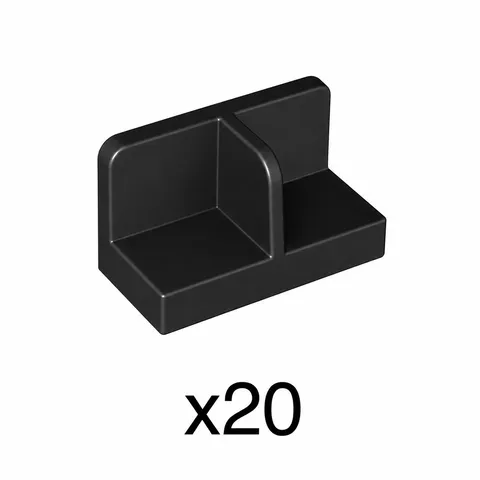 LEGO 93095/18971 - 1x2 Panel w/ Center Divider-Heel Protector Black New Qty 20