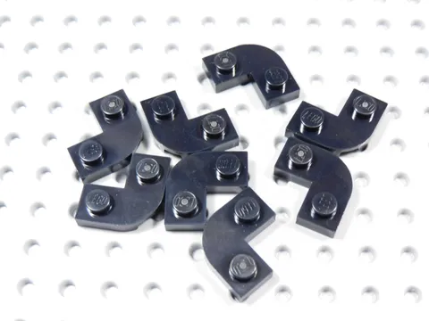 LEGO Lot of 8 Black 2x2 Rounded Corner Cutout Plates BH