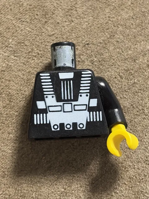 Lego Black Torso Space White Harness Chest Panel w/ Rivets Part
