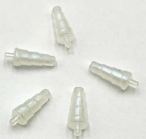 Lego 5 New Satin Trans-Clear Minifigure Spirals Unicorn Horns w/ Small Pin Parts