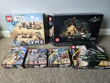 Lot Of 6 EMPTY Star Wars Lego Boxes 75330, 75360, 75396, 75449, 75369, & 75373