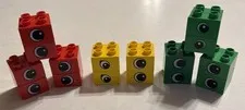 Lego Duplo Specialty Printed Bricks EYES Lot of 16 RED•GREEN•YELLOW