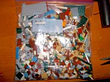 Large Ziploc Bag of Random small Lego Pieces (USED)