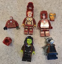 LEGO Marvel Minifigure Lot w/ Iron Man, Gamora & Rocket Raccoon 76131