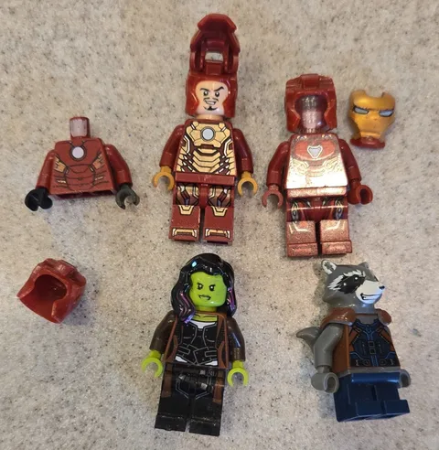 LEGO Marvel Minifigure Lot w/ Iron Man, Gamora & Rocket Raccoon 76131