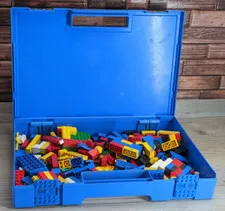 Blue Lego Branded Latching Storage Case with Legos 1985 Lego Model # 4962