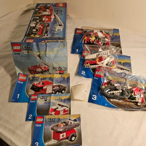 LEGO City Fire Fighter Set 7239 Fire Truck & Fireboat COMPLETE Fireman