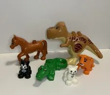 LEGO DUPLO Animals Zoo Safari Jurassic Park Dinosaur Horse Crocodile Tiger Lot