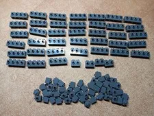 LEGO LOT OF 92 DARK BLUISH GRAY MODIFIED BRICKS STUDS ON 1 SIDE 1X1 1X2 1X4