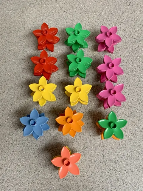 Lego Duplo Bricks Flowers Lot of 26 Assorted Colors