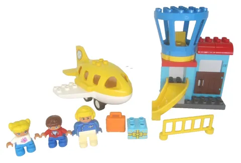 Lego Duplo 10871 Airport Tower & Airplane 3 Figures Toddler Play RETIRED