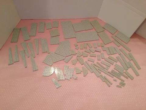 Toys LEGO Bulk Lot Plates Baseplates Variety Sizes 75t Pieces Parts Light Gray