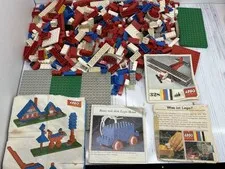 Vintage LEGO System 1969? German Danish Bricks Manuals Instructions Parts Lot