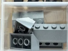 LEGO Parts - Dark Bluish Gray Slope 45 2 x 4 - No 3037 - QTY 5
