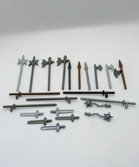 LEGO ® weapons knights 10 20 pieces swords spears axes rods mixed used