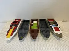 (5) LEGO Floating Boat Hull & Deck Lot- 28x8 #9271& 92711- Various Colors- (2)