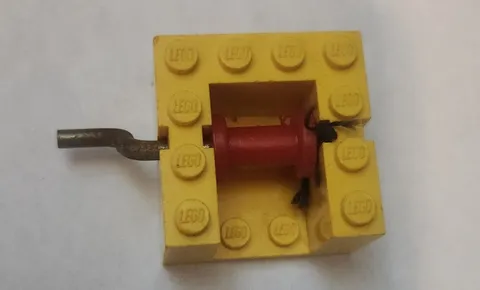 LEGO Yellow Reel Winch Metal Handle No String