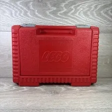 LEGO 1984 Vintage Red Plastic Storage Suitcase Carry Case 12”x8”x3.5” Made N USA