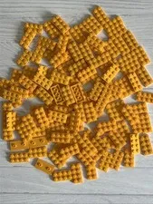 LEGO BRIGHT LIGHT ORANGE LOT 128 PCS 2X4 PLATE VARIETY BUILDING PIECES