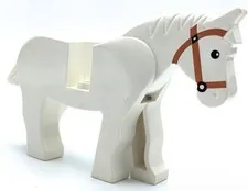 LEGO HORSE MINIFIGURES CASTLE KNIGHT STEED ANIMALS WHITE