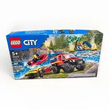 LEGO CITY: 4x4 Fire Truck with Rescue Boat (60412) Damaged Box