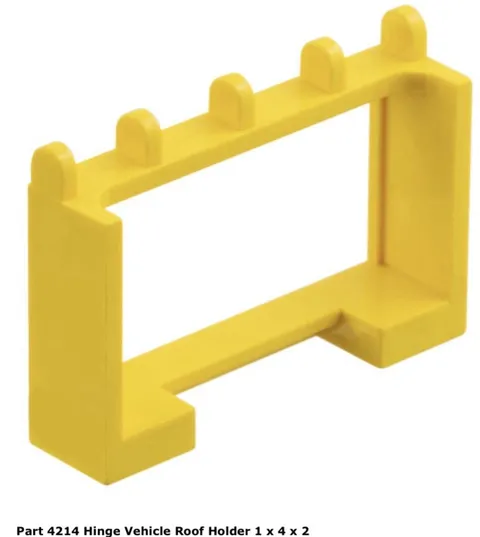 Lego 1x 4214 Yellow Hinge Vehicle Roof Holder 1 x 4 x 2 Vf