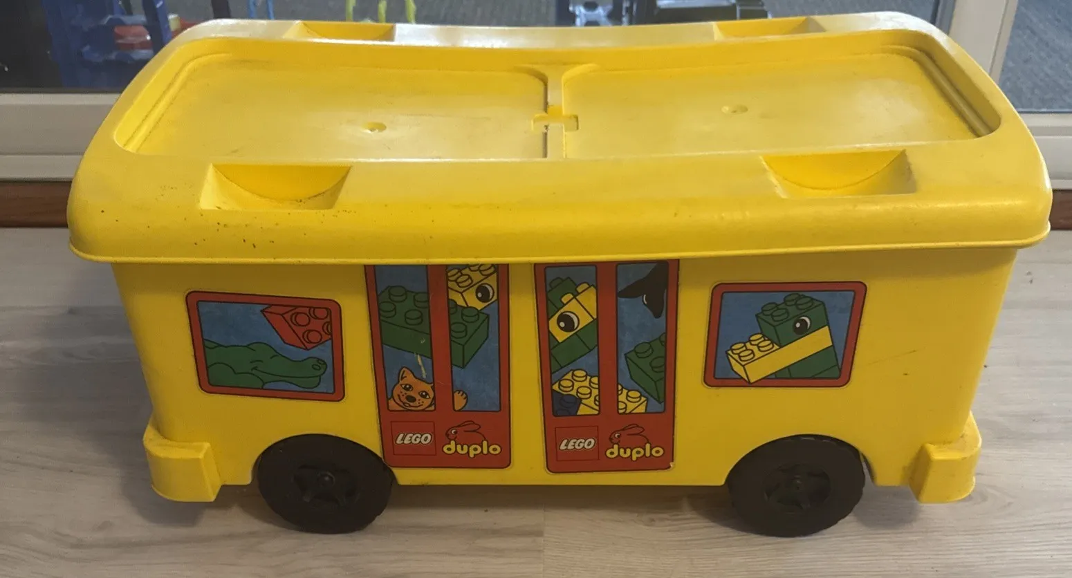 Vintage 1997 LEGO DUPLO Storage Ride On Bus Great Storage  No Blocks