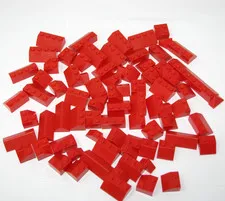 LEGO BULK LOT OF 75+ RED ROOF SLOPES 45° 2X1 2X2 2X4