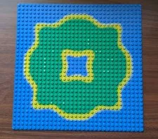 LEGO Baseplate 32x32 Island w Center Lagoon Baseplate 3811pb02 Blue Green Gry