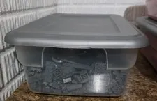 LEGO Bulk lot (Dark Bluish Gray)-4 lbs. 4 oz Various Bricks, Parts & Pieces.